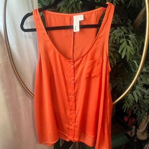 Kensie Orange Sleeveless Blouse